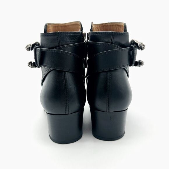 GUCCI Black Dionysus Elizabeth Ankle Boots Size 39.5 Heeled Leather Booties - Picture 7 of 12